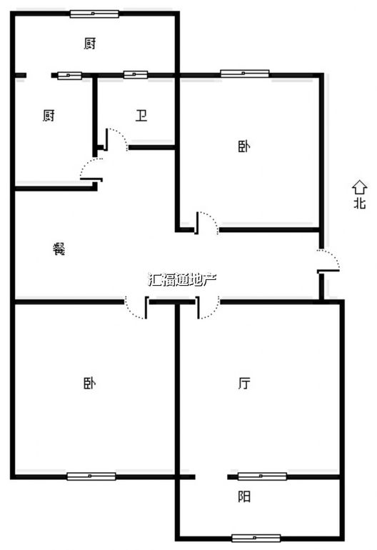 建设局住宅小区2室2厅1卫户型图