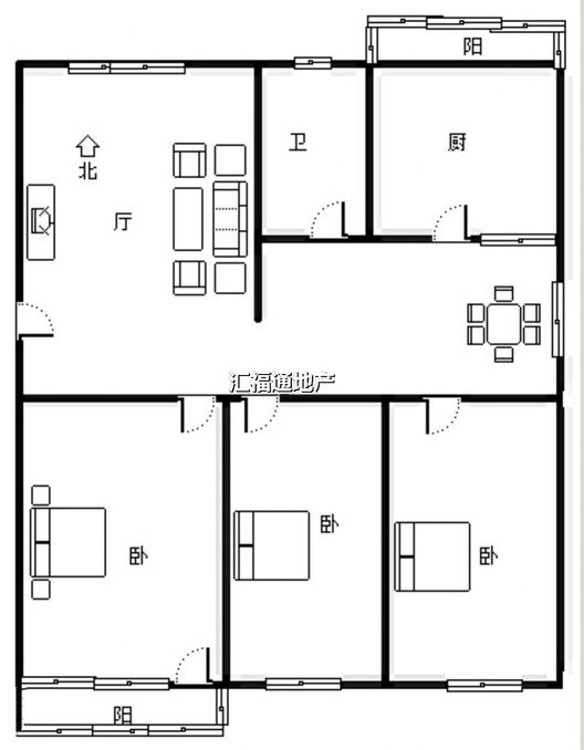 康乐小区3室2厅1卫户型图