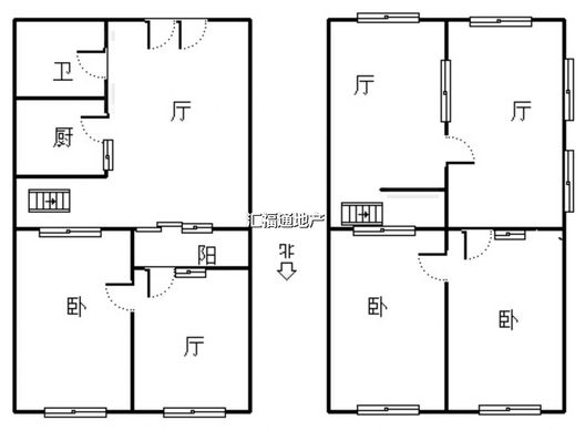 方泽小区3室4厅1卫户型图