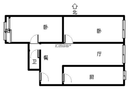 汇元国际2室2厅1卫户型图