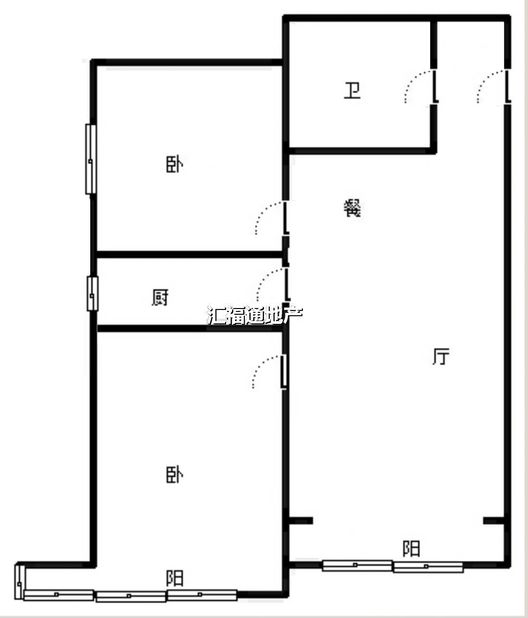 鹏渤印象城·牛津花园2室1厅1卫户型图