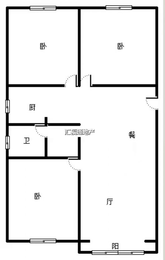 汇元玖号院3室2厅1卫户型图