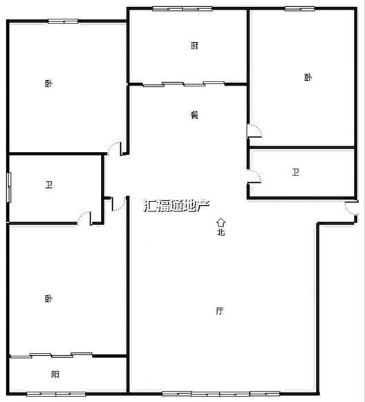 地质总局南院3室2厅2卫户型图