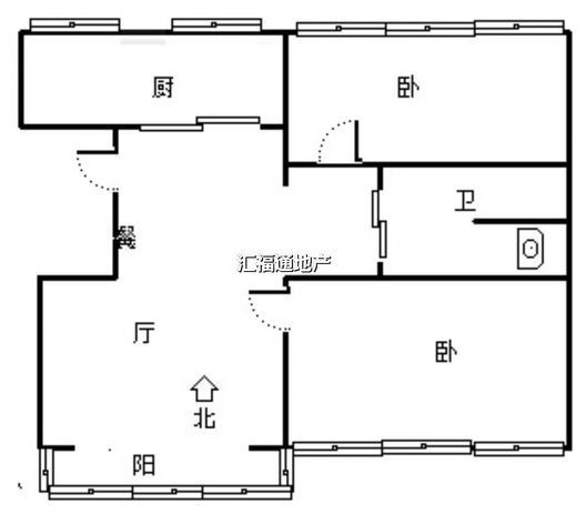 天地新城2室2厅1卫户型图