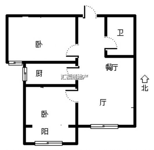 名流美域2室1厅1卫户型图