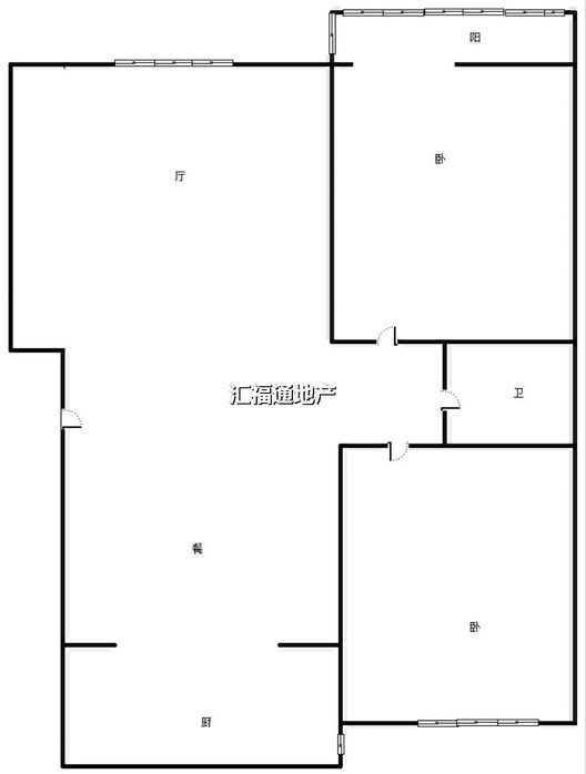 天保绿城2室2厅1卫户型图