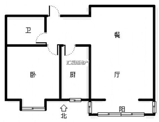 金竹花园1室1厅1卫户型图