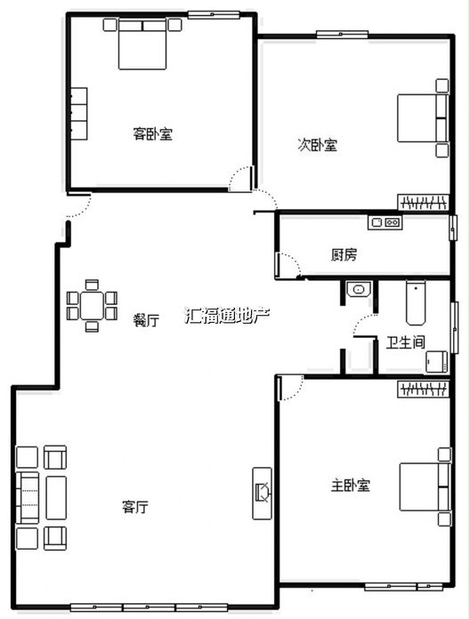 三利中和城（废）3室1厅1卫户型图