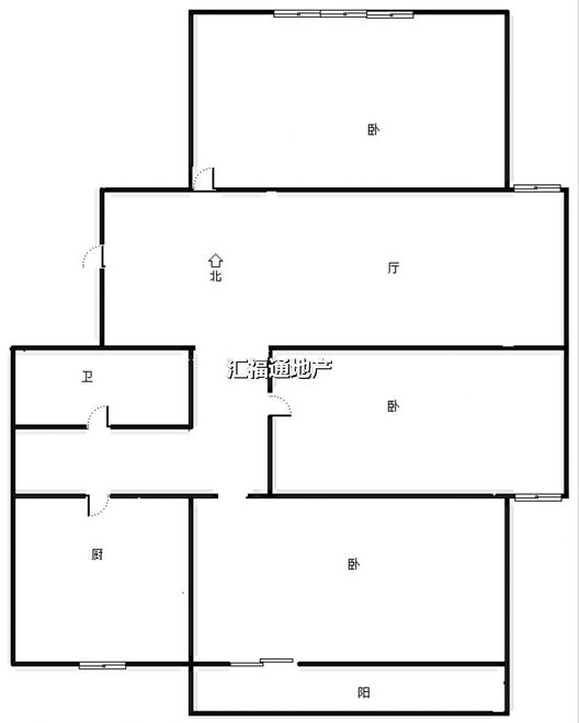 造纸厂小区3室2厅1卫户型图