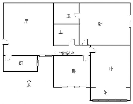 天保郦景3室2厅2卫户型图