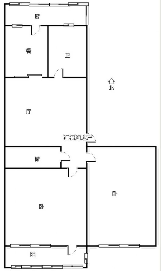 金顺苑2室1厅1卫户型图