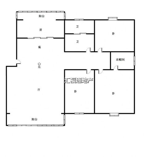 惠友康庭3室2厅1卫户型图