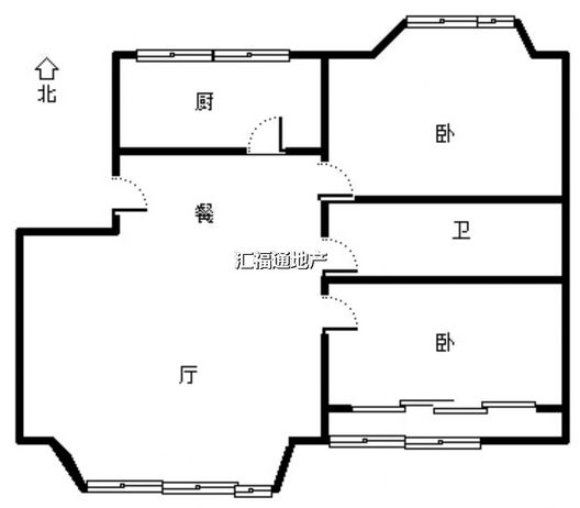 金兴花园2室2厅1卫户型图