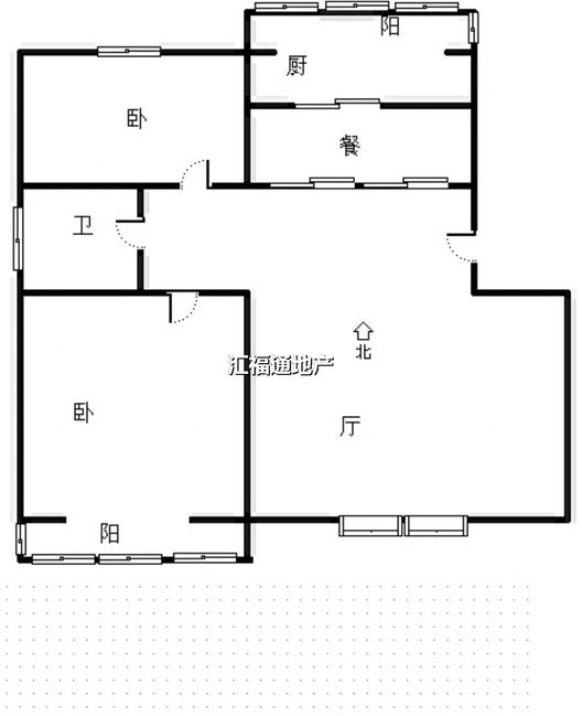 玫瑰嘉园2室2厅1卫户型图