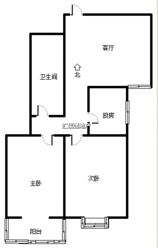 水尚仁佳2室2厅1卫户型图