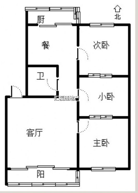 光明小区3室2厅1卫户型图