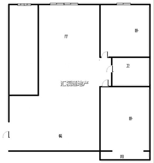 北京理想城2室1厅1卫户型图