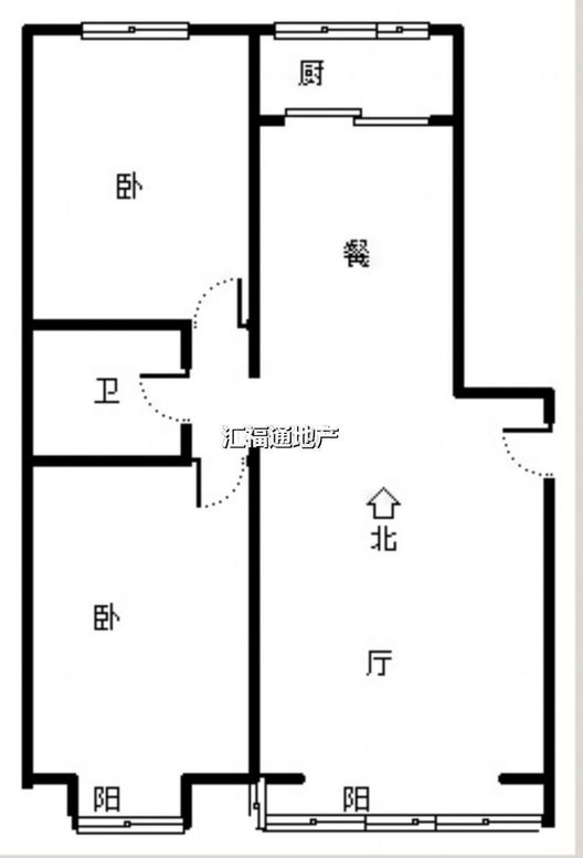 翡翠城（涿郡东区）2室2厅1卫户型图