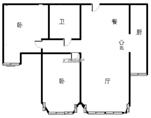 新府百合3室2厅1卫户型图