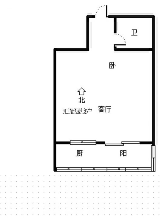 东林家园1室1厅1卫户型图