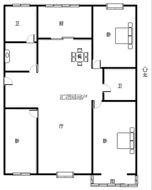 宏远家园3室2厅2卫户型图