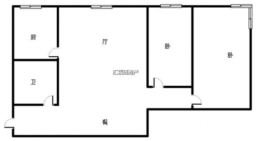 翔天万和城2室2厅1卫户型图