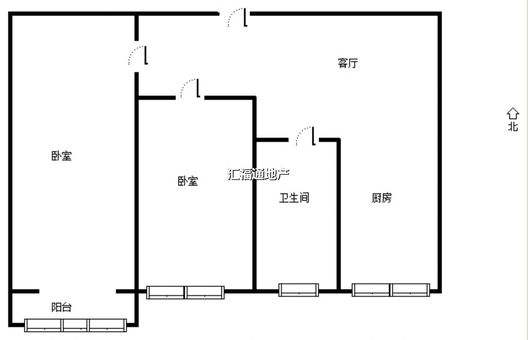 建安一公司家属院2室1厅1卫户型图