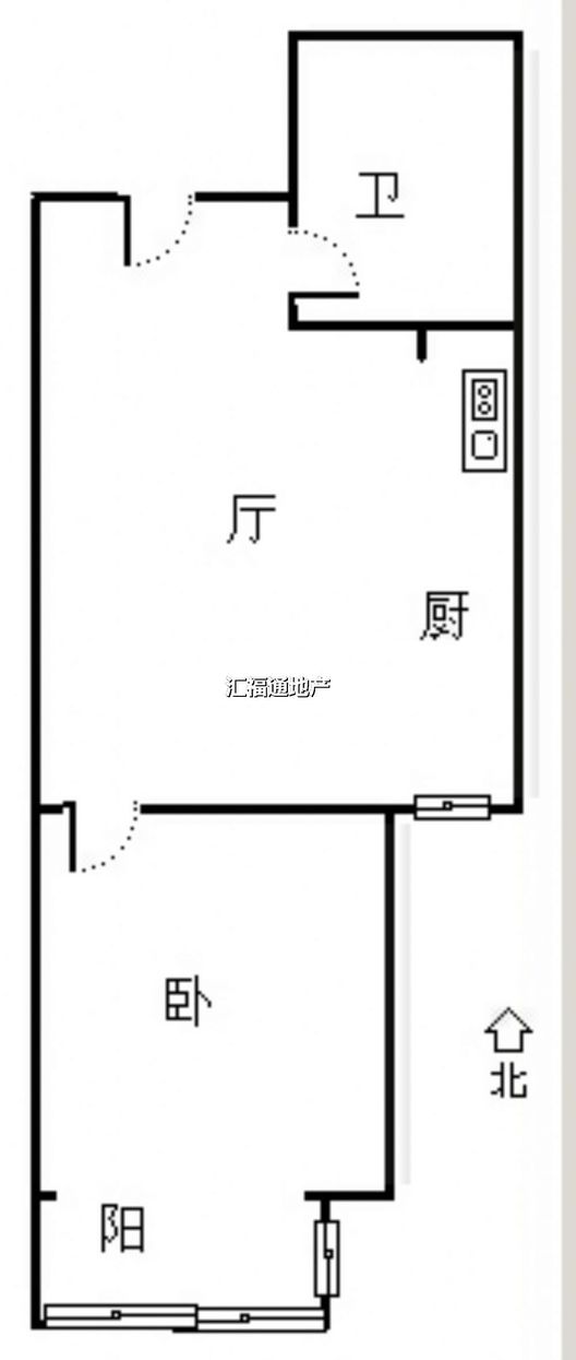 联合七号院1室1厅1卫户型图