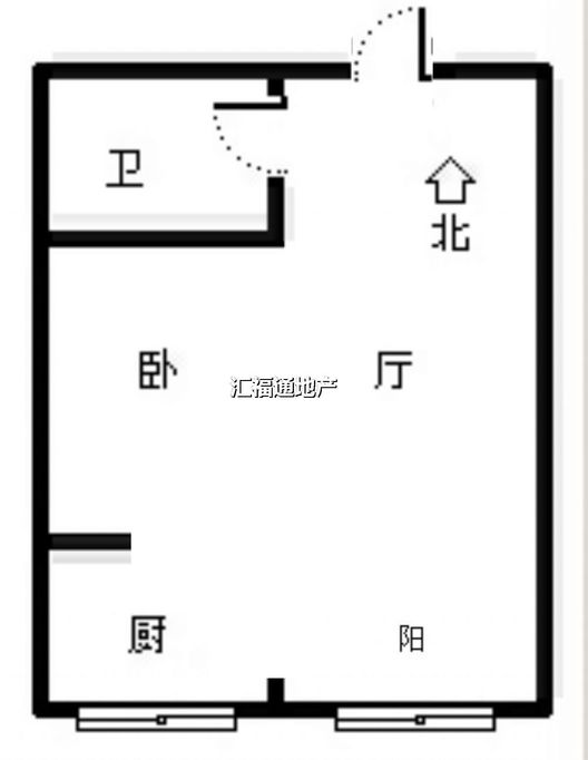 名流美域1室1厅1卫户型图