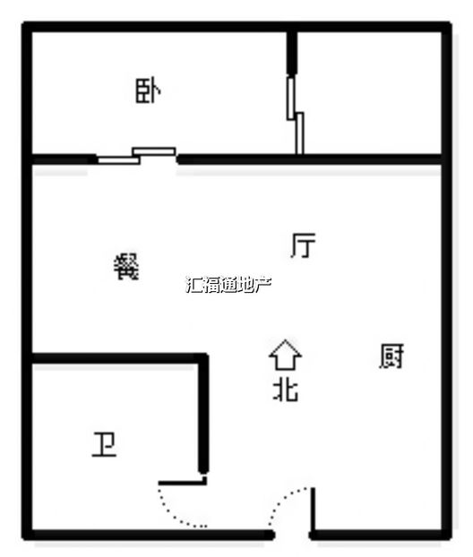 京第银座1室1厅1卫户型图