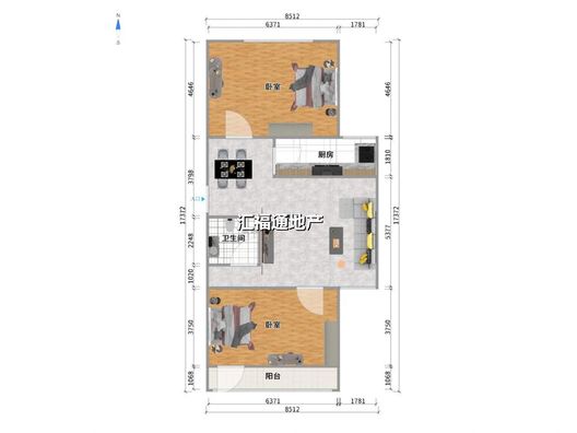 粮食局东关小区2室1厅1卫户型图
