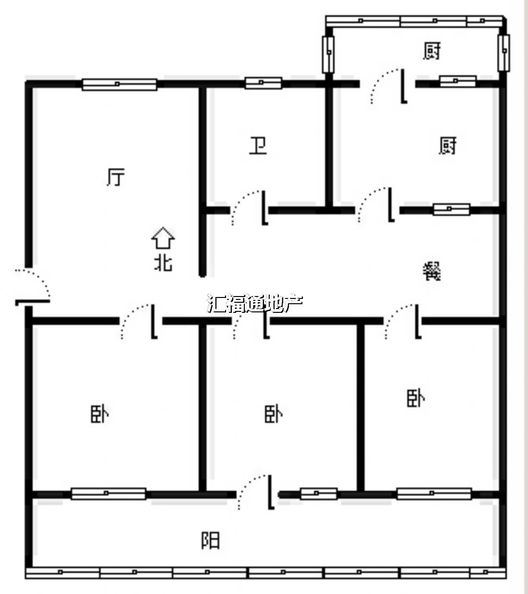 物资局小区3室2厅1卫户型图