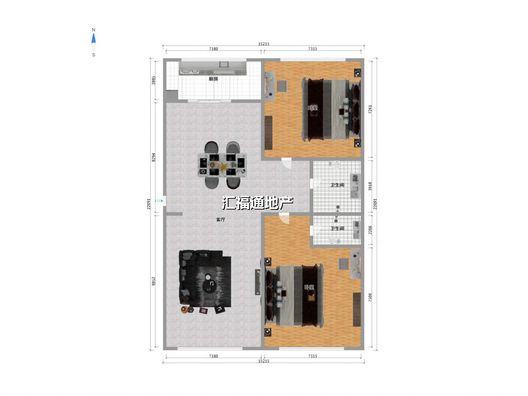 水乡园2室2厅1卫户型图