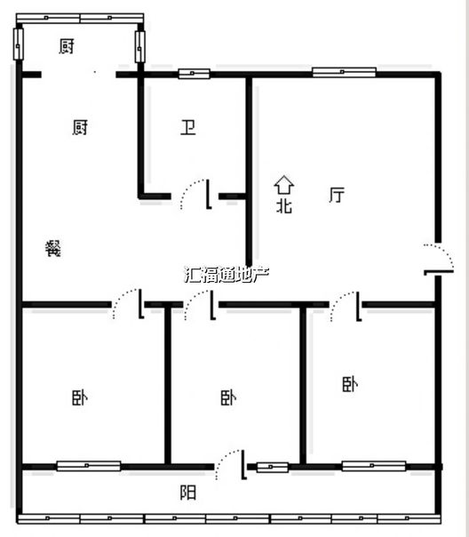 物资局小区3室2厅1卫户型图