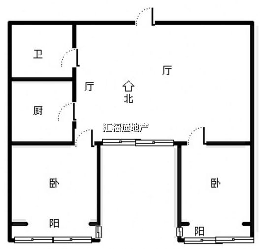 名流公寓2室2厅1卫户型图