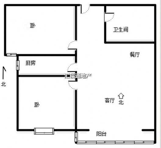 翡翠城（涿郡东区）2室2厅1卫户型图