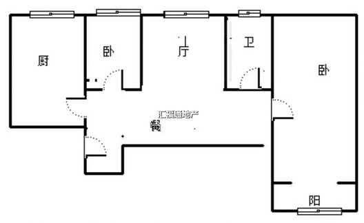 汇元新天地2室1厅1卫户型图
