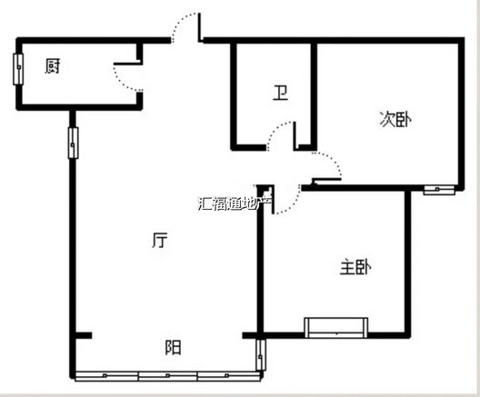 凯兴花园（悦享城）2室2厅1卫户型图
