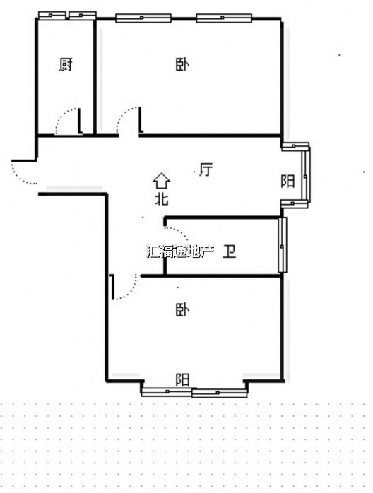 惠友万悦城2室1厅1卫户型图