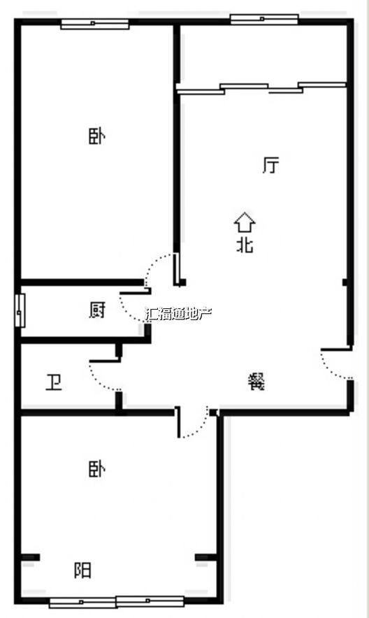 翡翠城（涿郡东区）2室2厅1卫户型图