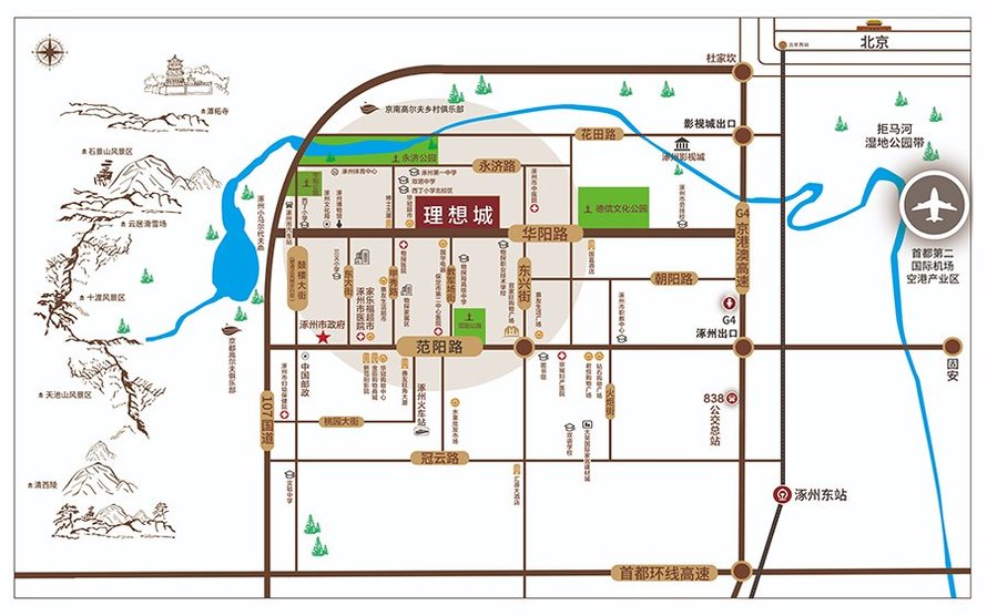 北京理想城二期区位图