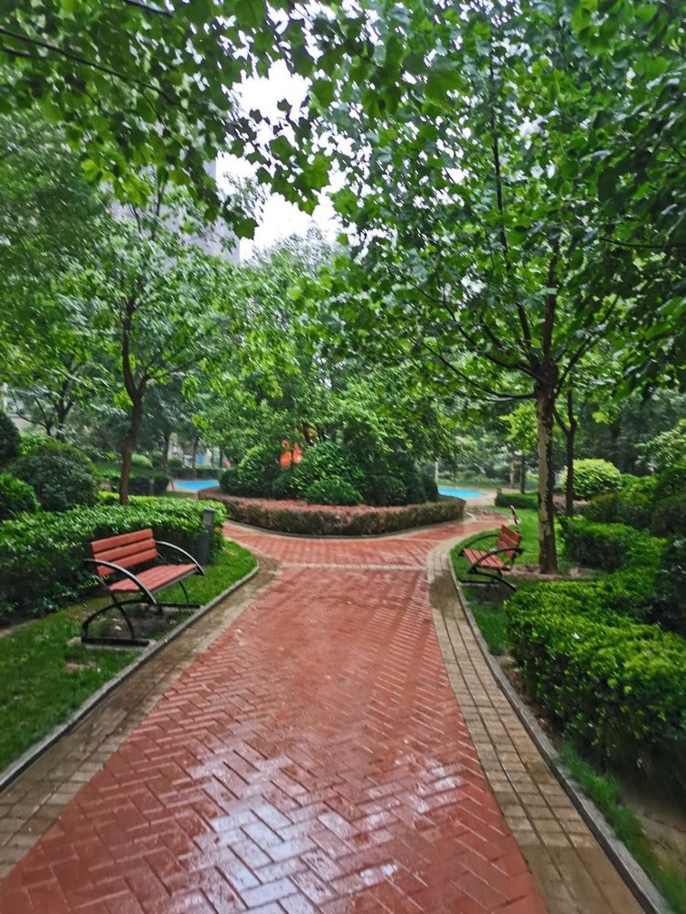 天地新城雨后路面