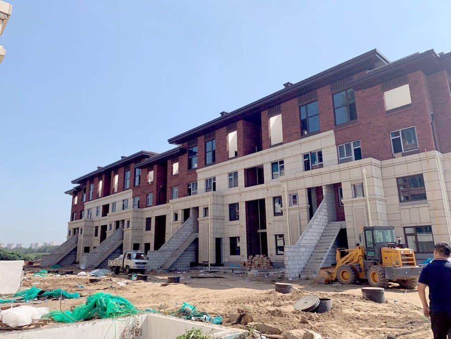 上河天著叠墅工地现场
