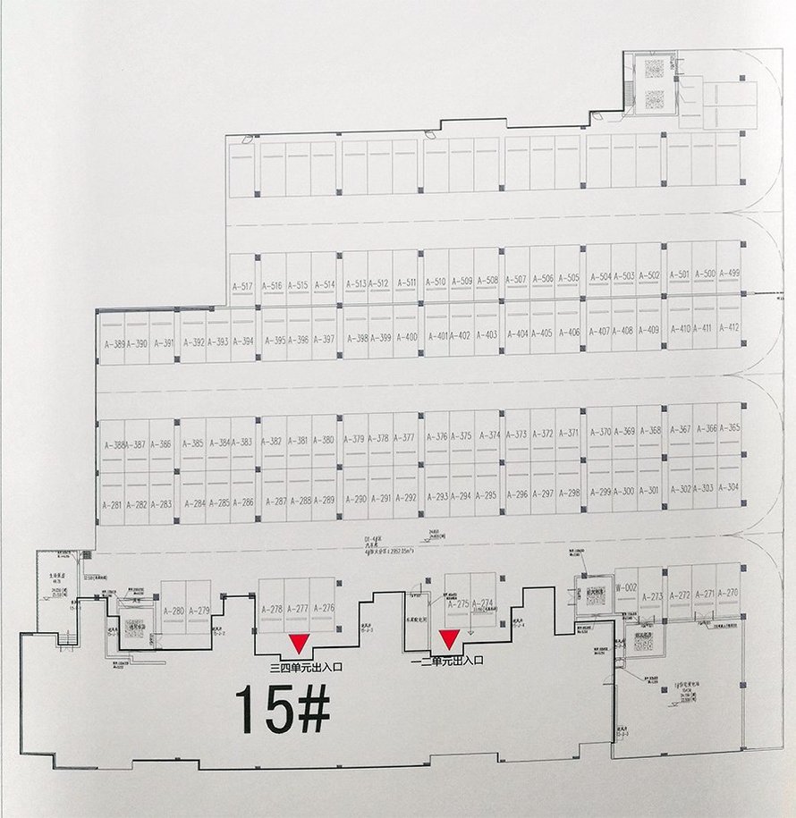 涿州华侨城15#楼地下车位规划图