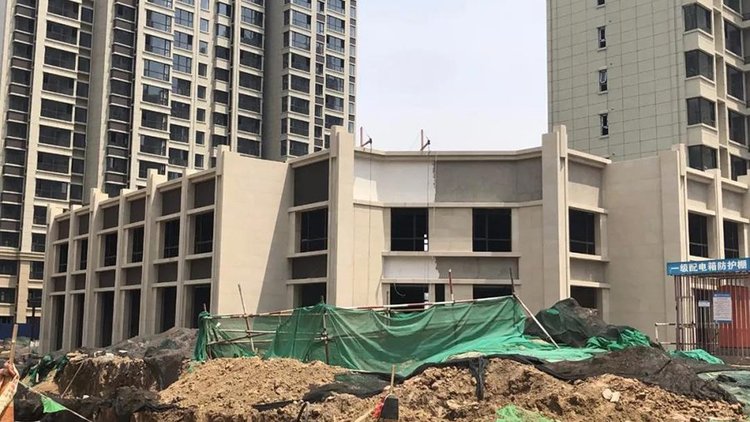 天伦湾2019年6月工程进度(S5-3#楼商铺外墙石材完工)