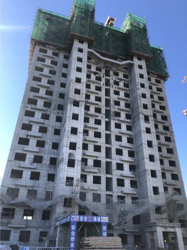 涿州华远海蓝城二期2021年10月工程进度(1#楼二次结构施工)