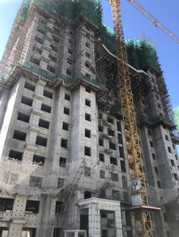 涿州华远海蓝城二期2021年10月工程进度(25#楼施工至地上18层)