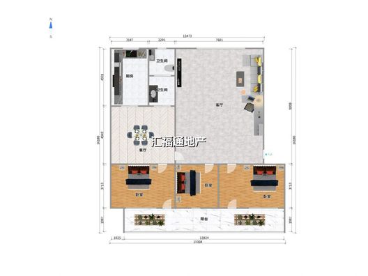 华光小区3室2厅1卫户型图