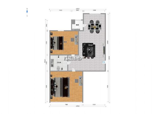 名流枫景五期2室2厅1卫户型图