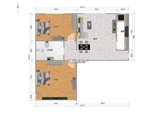 惠友钻石广场2室2厅1卫户型图